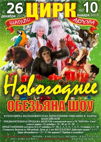 Цирк «Новогоднее обезьяна шоу»