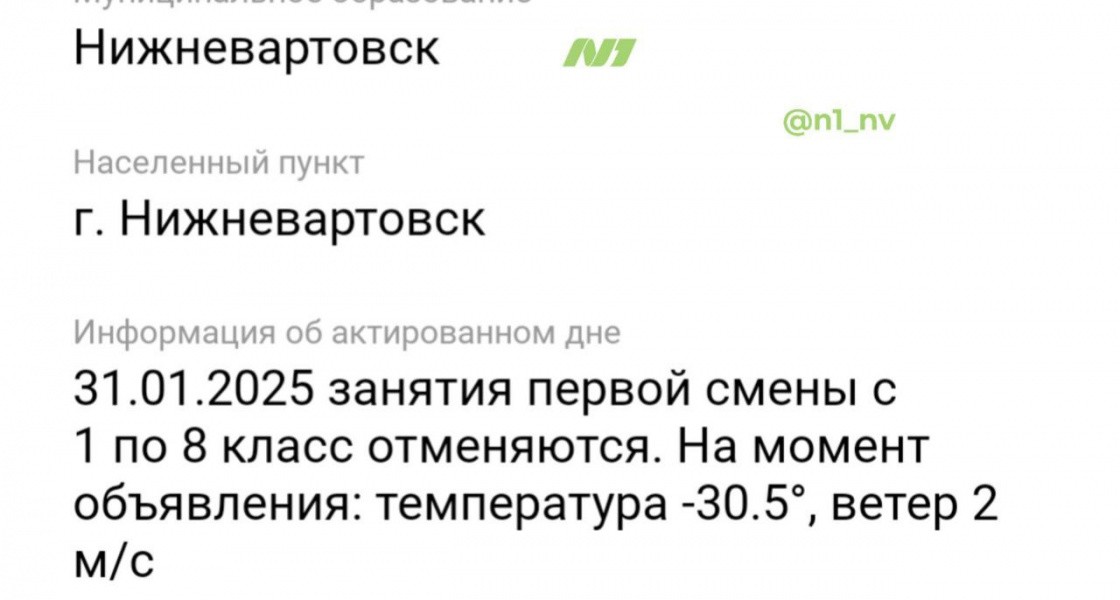 Школьники из Нижневартовска возмутились отсутствием актировки в лютый мороз