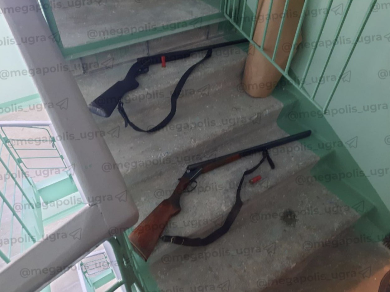 Изъятое на месте преступления оружие / Фото: telegram @megapolis_ugra