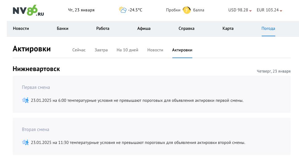 Школьники Нижневартовска пожаловались Мизулиной на отсутствие актировки