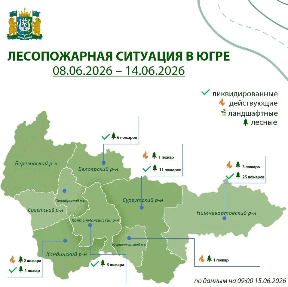 В ХМАО горит 844 гектара леса